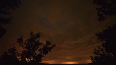 summer night starry time lapse in French countryside