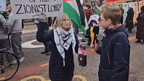 This ignorant, adult pro Palestine protester got humiliated by a 12 year old boy