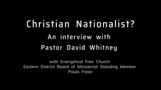 "Are You a Christian Nationalist?"