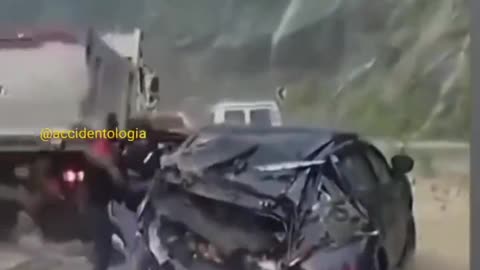 Rock Slide Into Traffic