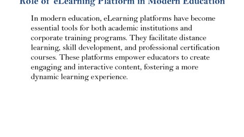 The Benefits and Capabilities of eLearning Platform Services