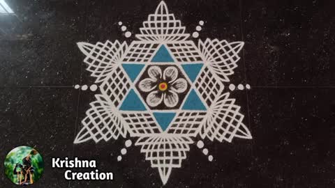 Easy Padi Kolam Design with 5x3 dots | Simple Padi Kolam | Beautiful Rangoli | Padi kolam Muggulu