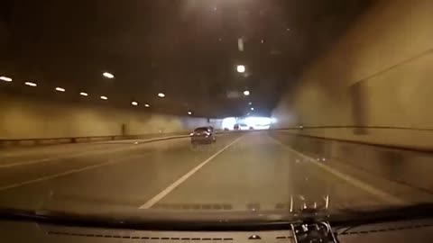 Driving car in road dash cam