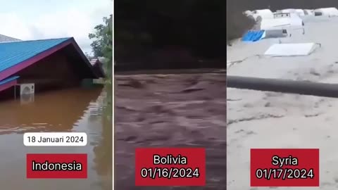 Floods all over the world in January 2024.