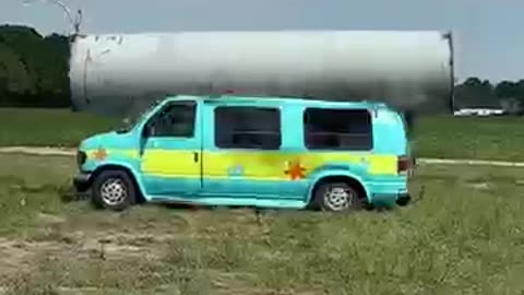 Metal pipe v school bus