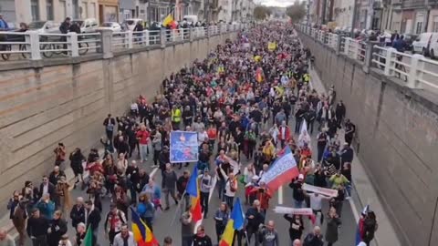 Brussels anti EU and anti government protest