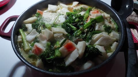 Surimi Seafood Soup Boiling
