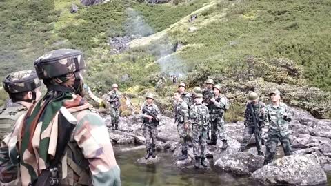 Chinese Officer Interacting With Indian Army At LAC