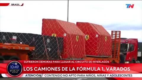 BRASIL I Camiones de la Fórmula 1 estuvieron varados por los cortes de ruta