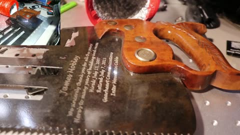 Laser Engraving Retirement Gift For A Lineman: Plasma Cut Lineman Handsaw