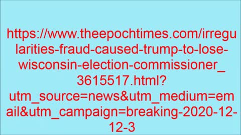 Irregularities, Fraud Caused Trump to Lose Wisconsin: Election Commissioner