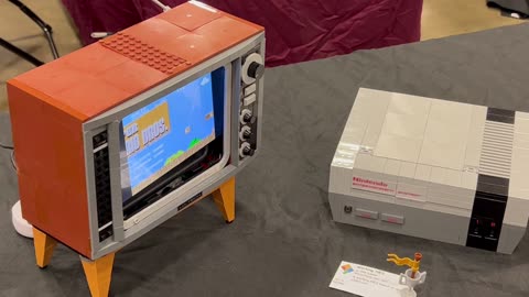 Nintendo Entertainment System (NES) Mario Bros - Working Lego Display Dulles Expo BrickFair 2023