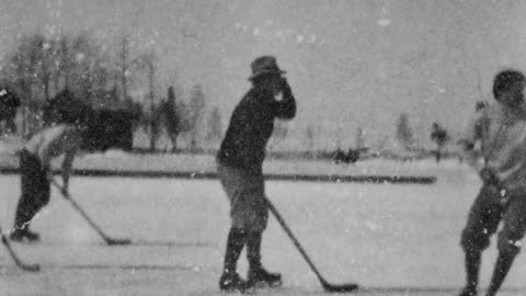 Hockey Match On The Ice (1898 Original Black & White Film)