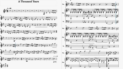 A Thousand Years - FREE VIOLIN - Play along