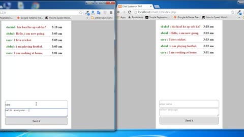 Chat System using PHP & AJAX in Urdu-Hindi 1 of 6