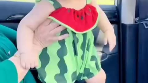 Cute baby watermelon dress viral video
