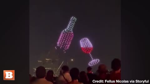 AMAZING! Ballet of Drones Light Up Sky at Wine Festival in France