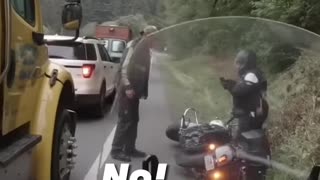 Tow Truck Knocks Off Motorcyclist