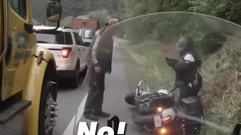 Tow Truck Knocks Off Motorcyclist