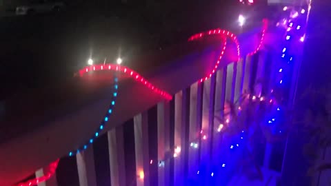 Christmas Lights on Balcony at My Home in East San Jose CA 12月6日2022年