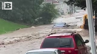 BRUH: Car Washed Down Street amid Intense Flooding in Reading, PA