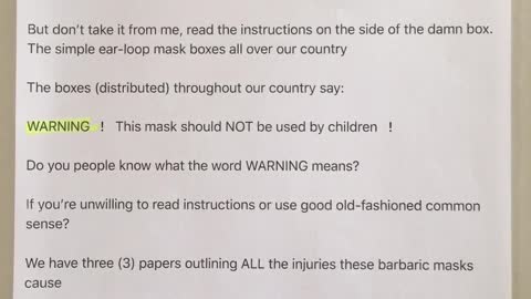 Masks are child abuse, it’s irrefutable ~Dr Tammy