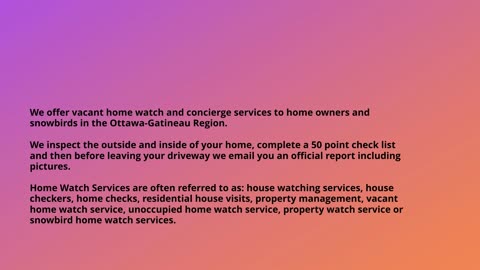 Ottawa home watch company