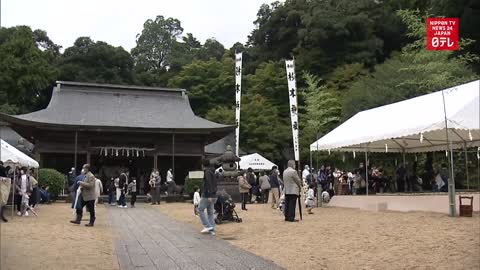 Baby sumo ritual held at Kyoto shrine