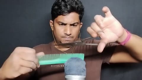 asmr haircut scissors