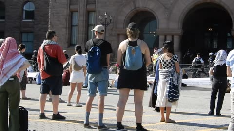 "Viva Intifada" in front of Ontario Legislature (Queen's Park) June 4, 2024