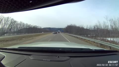 I-90 lane change car bump