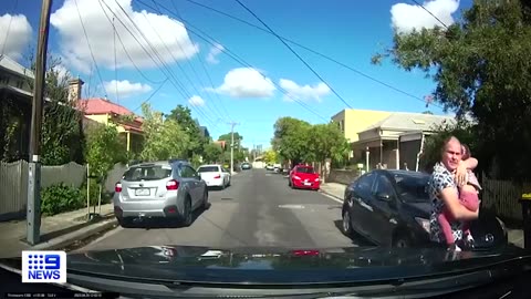 Road traffic incident via dashcam..