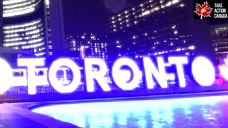 Message about what is happening ! Projected on TORONTO CITY HALL 3/3