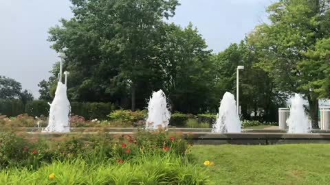 Lac Leamy Casino parking lot Fountains in Gatineau Quebec