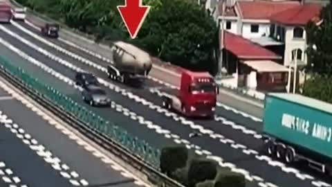 There was an accident when the truck was transporting.