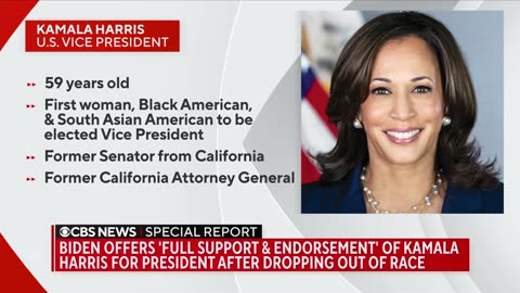 Biden endorses Kamala Harris for president after dropping out of 2024 race