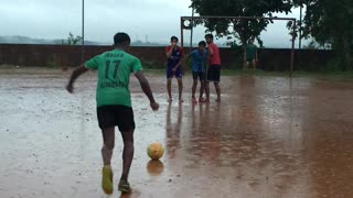 Football Free Kick Goes Flying in Wrong Direction