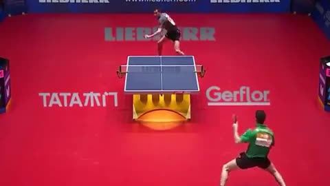 The handsome match of table tennis