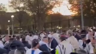 The March For Israel! Jewish supporters of Israel gather in a peaceful morningl prayer.