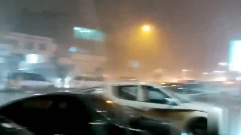 Huge hail fell at night in Misrata, Libya Heavy rain in Libya Natural Disasters October 2020