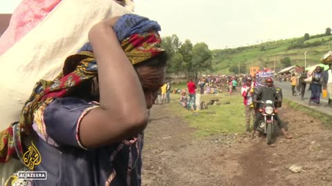 DR Congo conflict: Thousands of people flee fighting near Goma