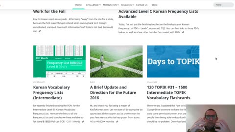 Korean Practice, Perusing the "Key To Korean" Website