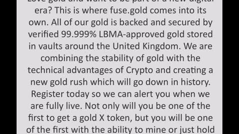 FUSE.GOLD. Could this be the new HEX? Register now for free crypto.