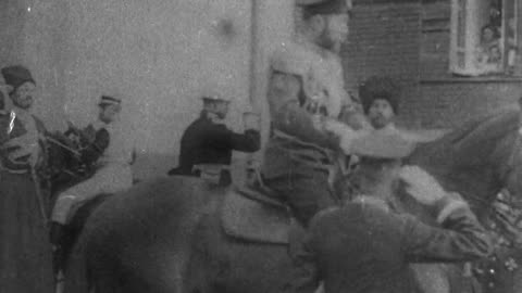 Russian Czar Nicholas II and Czarina Alexandra (1900's Original Black & White Film)