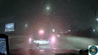 Dash cam shows Michigan State trooper being crushed between car and k-rail during accident