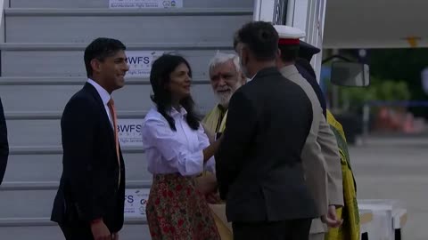 UK Prime Minister Rishi Sunak arrives in India for the G20 summit