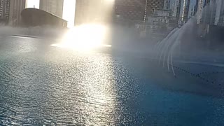 DUBAI Mall water fall Day Vews.