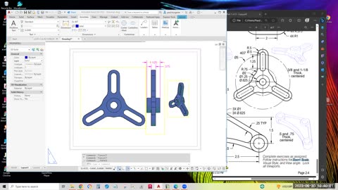 Exercise 407 Level 2, class 2, Extrude, Union, Subtract, Viewports