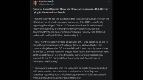 National Guard Captain Blows Up J6 Narrative, Accuses U.S. Govt of Lying to the American People