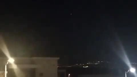 Multiple Iron Dome interceptions seen over the northern city of Kiryat Shmona,